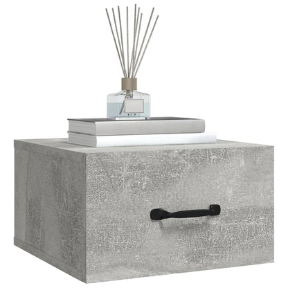 Tables de chevet murales 2 pcs Gris béton 35x35x20 cm