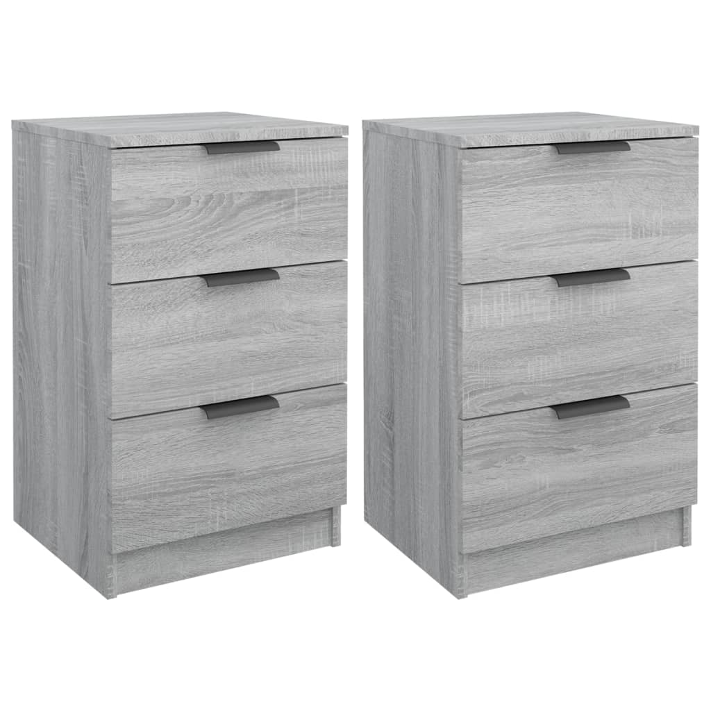 Tables de chevet 2 pcs Sonoma gris 40x36x65 cm