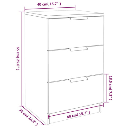 Tables de chevet 2 pcs Sonoma gris 40x36x65 cm