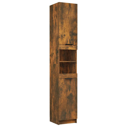 Armoire de bain Chêne fumé 32x34x188,5 cm Bois d'ingénierie