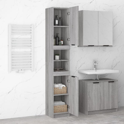 Armoire de bain Sonoma gris 32x34x188,5 cm Bois d'ingénierie