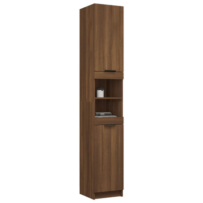 Armoire de bain Chêne marron 32x34x188,5 cm Bois d'ingénierie