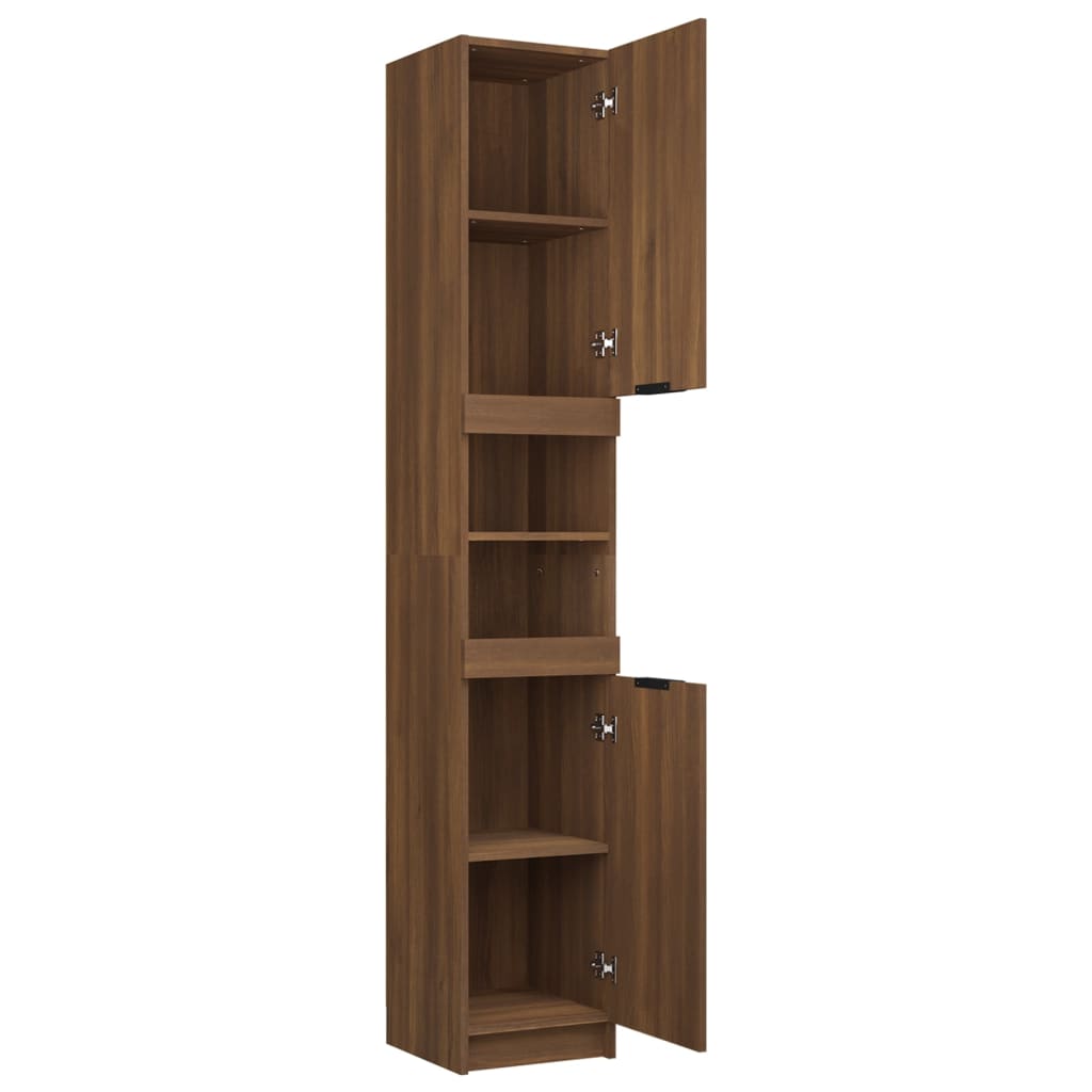 Armoire de bain Chêne marron 32x34x188,5 cm Bois d'ingénierie