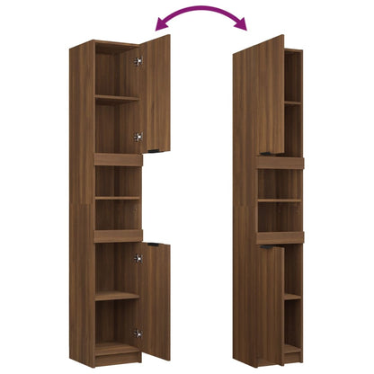 Armoire de bain Chêne marron 32x34x188,5 cm Bois d'ingénierie