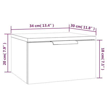 Table de chevet murale Sonoma gris 34x30x20 cm