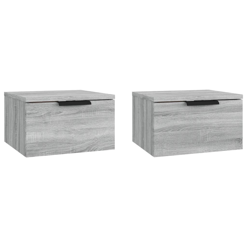 Tables de chevet murales 2 pcs Sonoma gris 34x30x20 cm