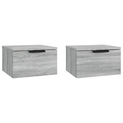 Tables de chevet murales 2 pcs Sonoma gris 34x30x20 cm