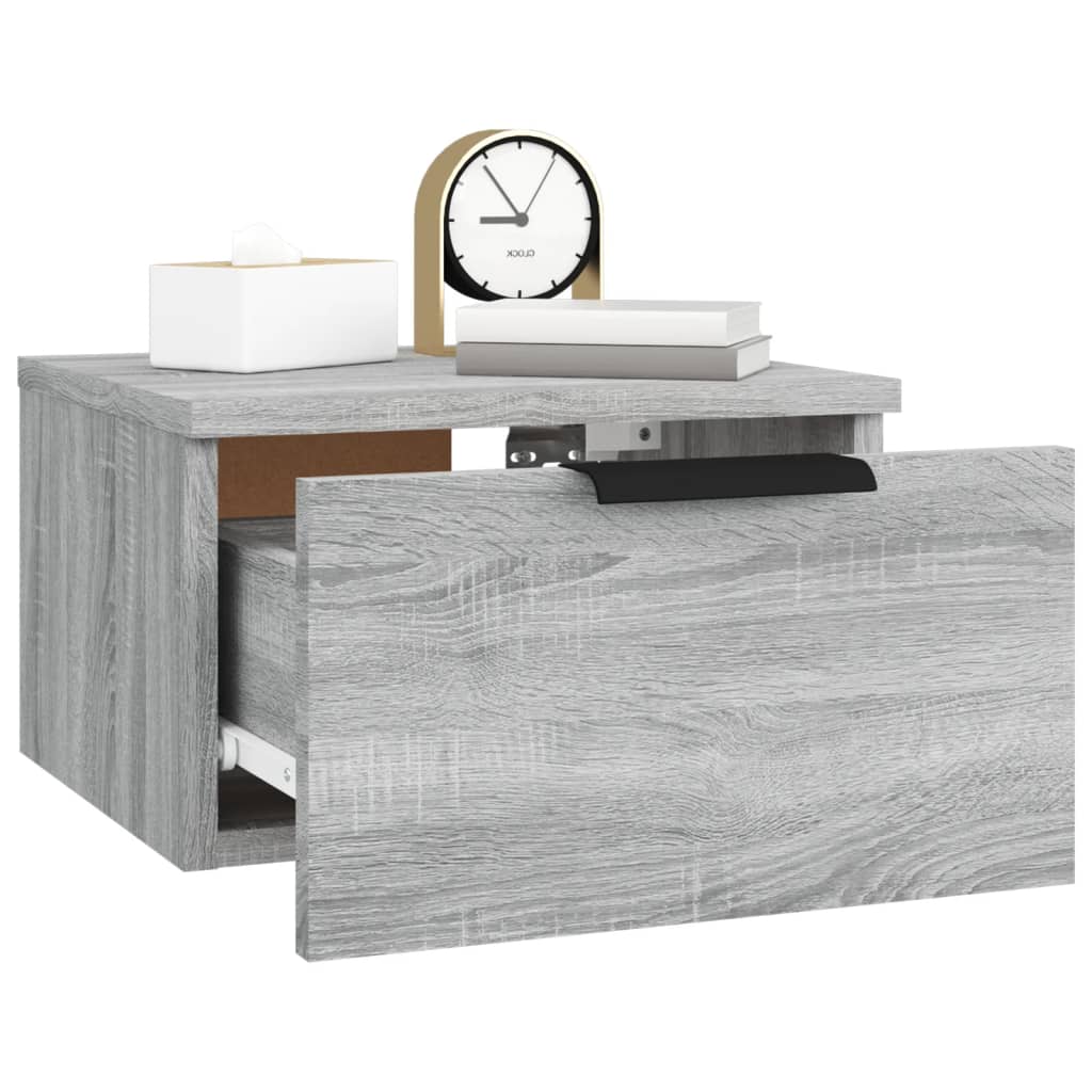 Tables de chevet murales 2 pcs Sonoma gris 34x30x20 cm