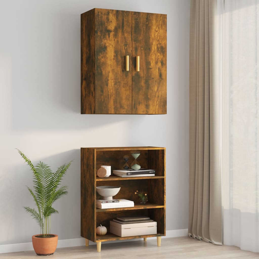 Armoire murale suspendue Chêne fumé 69,5x34x90 cm