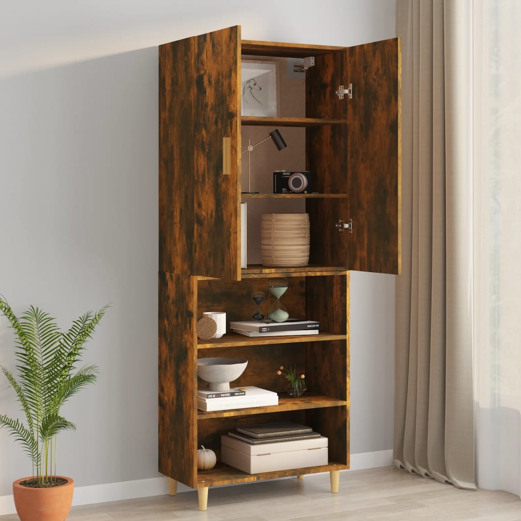 Armoire murale suspendue Chêne fumé 69,5x34x90 cm