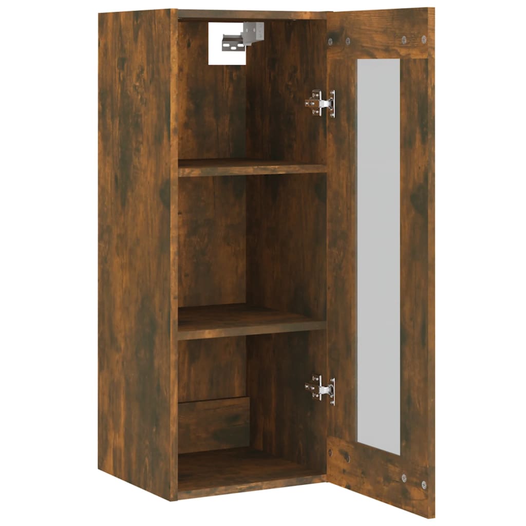 Armoire murale suspendue Chêne fumé 34,5x34x90 cm