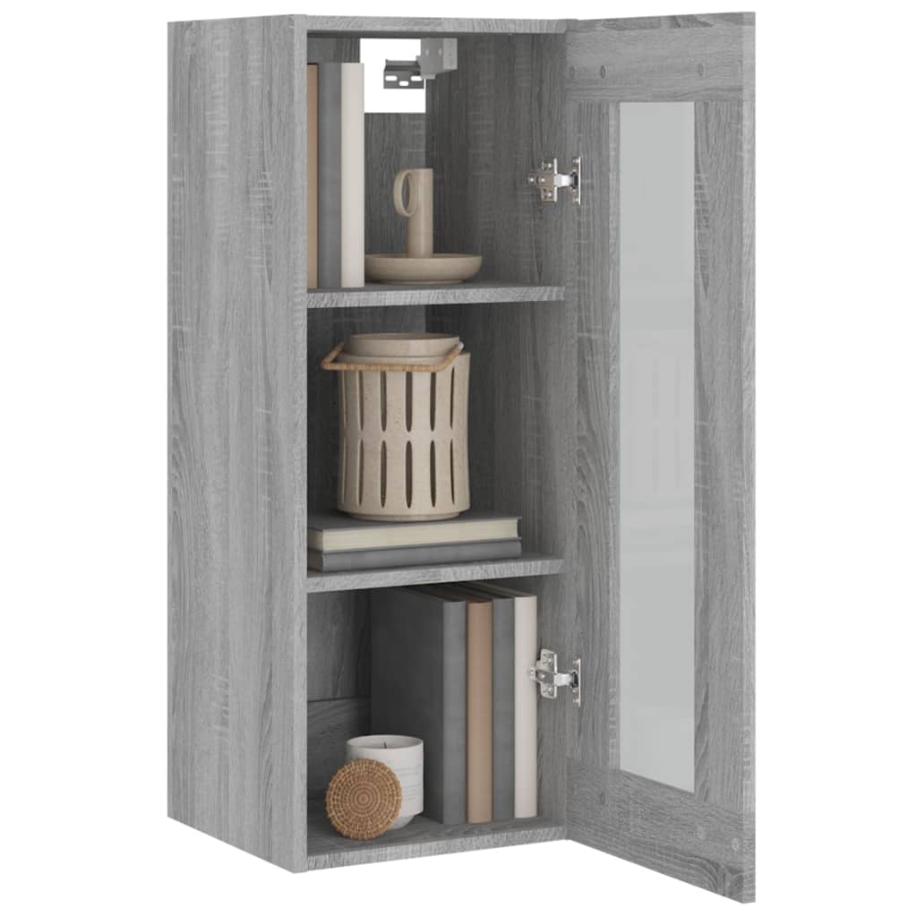 Armoire murale suspendue Sonoma gris 34,5x34x90 cm