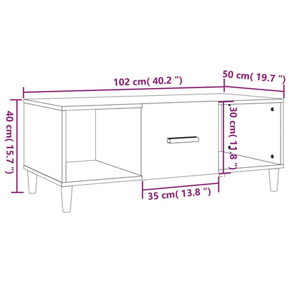 Table basse sonoma gris 102x50x40 cm bois d'ingénierie