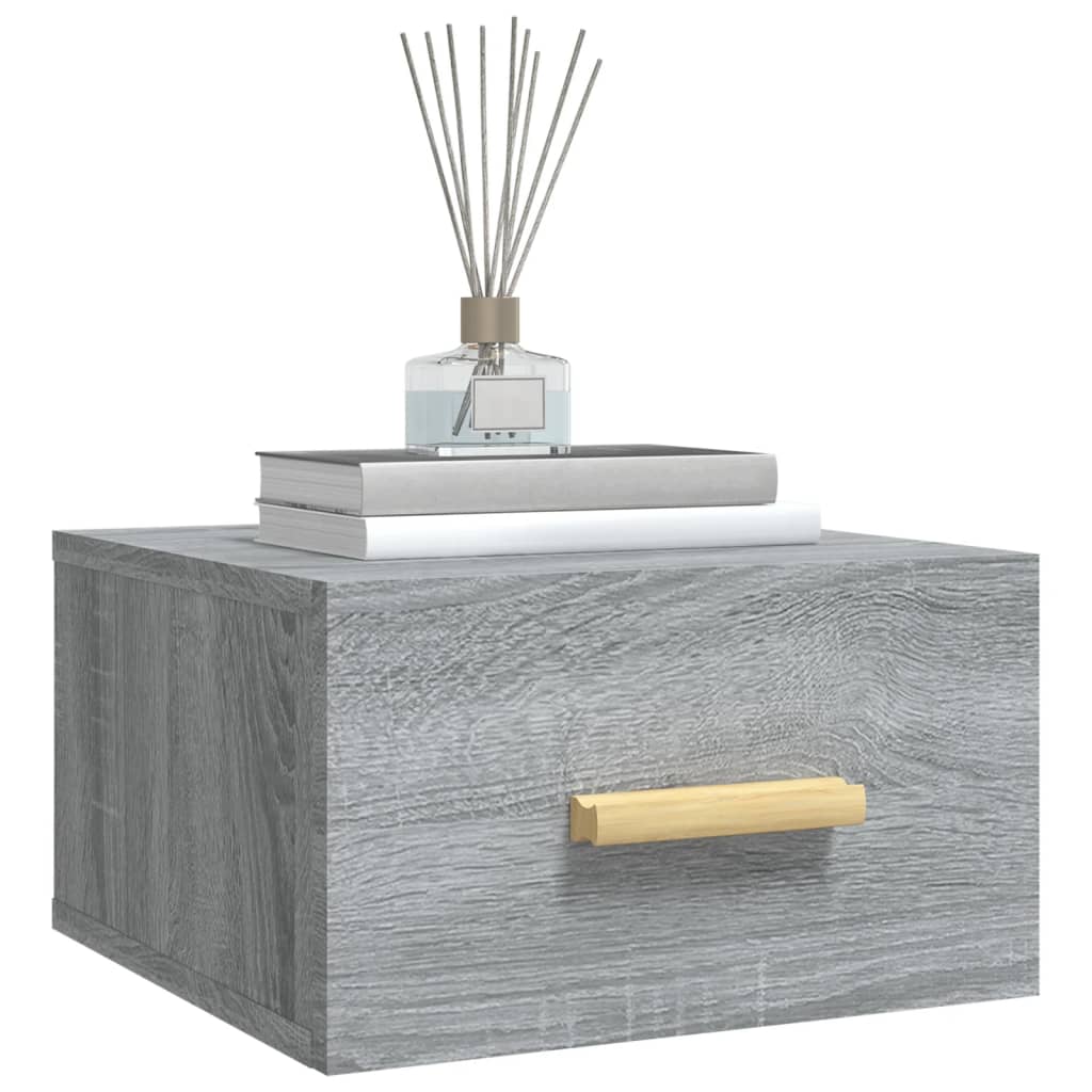 Table de chevet murale sonoma gris 35x35x20 cm