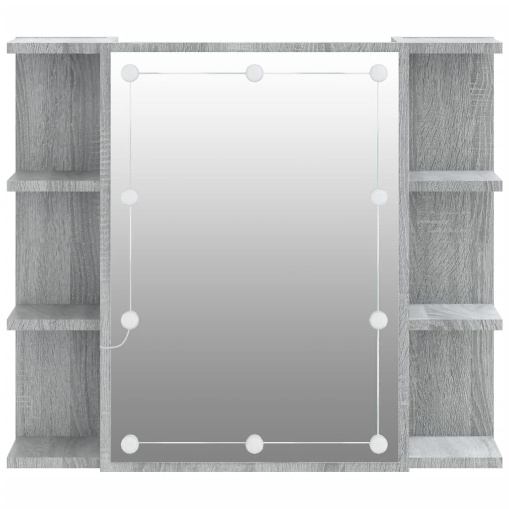 Armoire à miroir avec LED Sonoma gris 70x16,5x60 cm