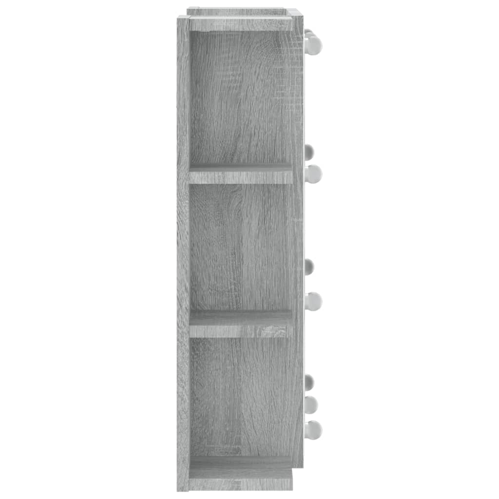 Armoire à miroir avec LED Sonoma gris 70x16,5x60 cm