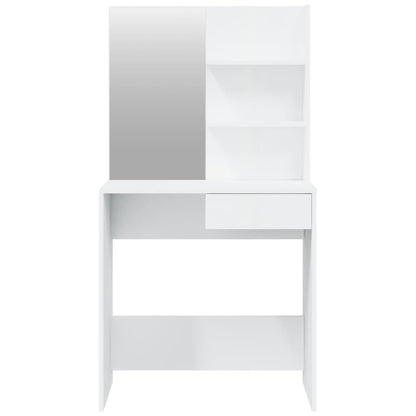 Ensemble de coiffeuse Blanc brillant 74,5x40x141 cm