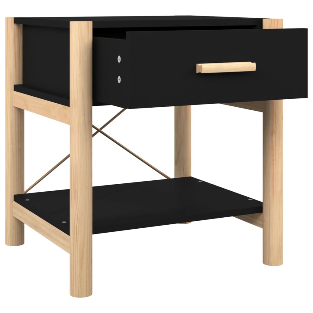 Tables de chevet 2 pcs Noir 42x38x45 cm Bois d’ingénierie