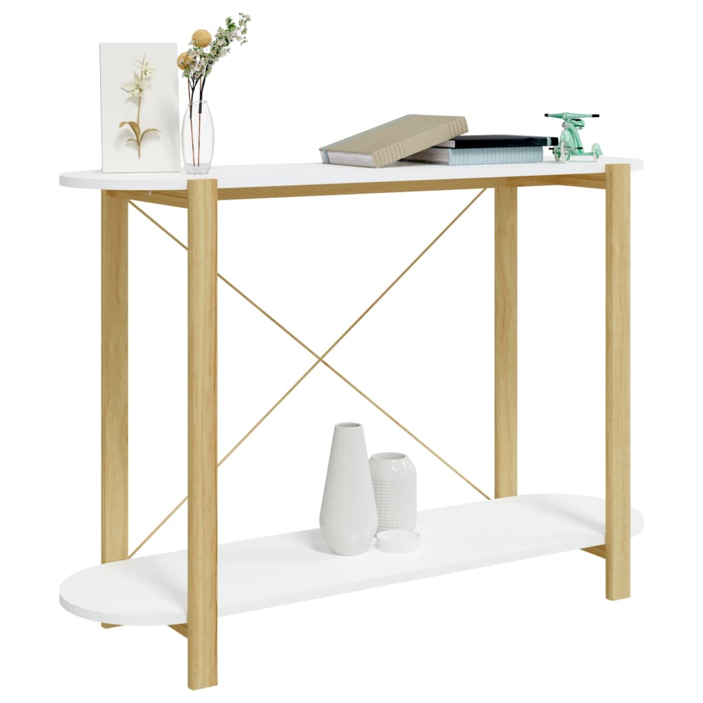 Table console Blanc 110x38x75 cm Bois d'ingénierie