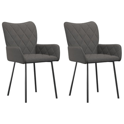 Chaises à manger lot de 2 gris foncé tissu