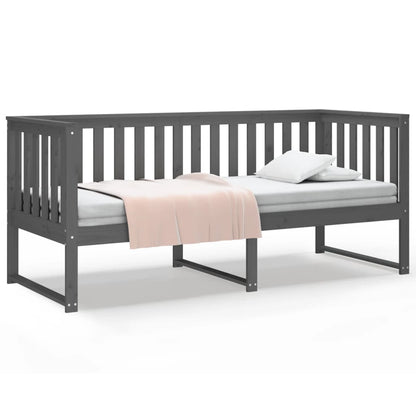 Lit de jour sans matelas gris 75x190 cm bois de pin massif