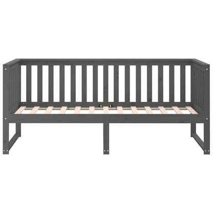 Lit de jour sans matelas gris 75x190 cm bois de pin massif