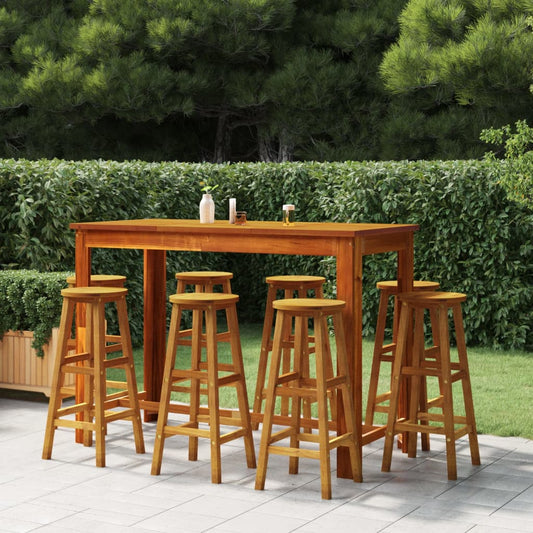 Tabourets de bar lot de 8 bois massif d'acacia