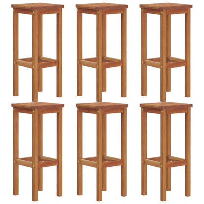 Tabourets de bar lot de 6 bois massif d'acacia