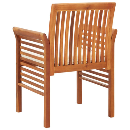 Chaises de jardin avec coussins lot de 4 Bois d'acacia massif