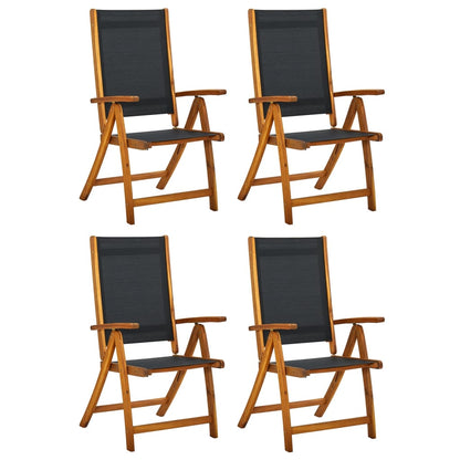 Chaises de jardin pliantes lot de 4 acacia massif et textilène