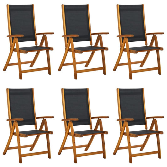 Chaises de jardin pliantes lot de 6 acacia massif et textilène