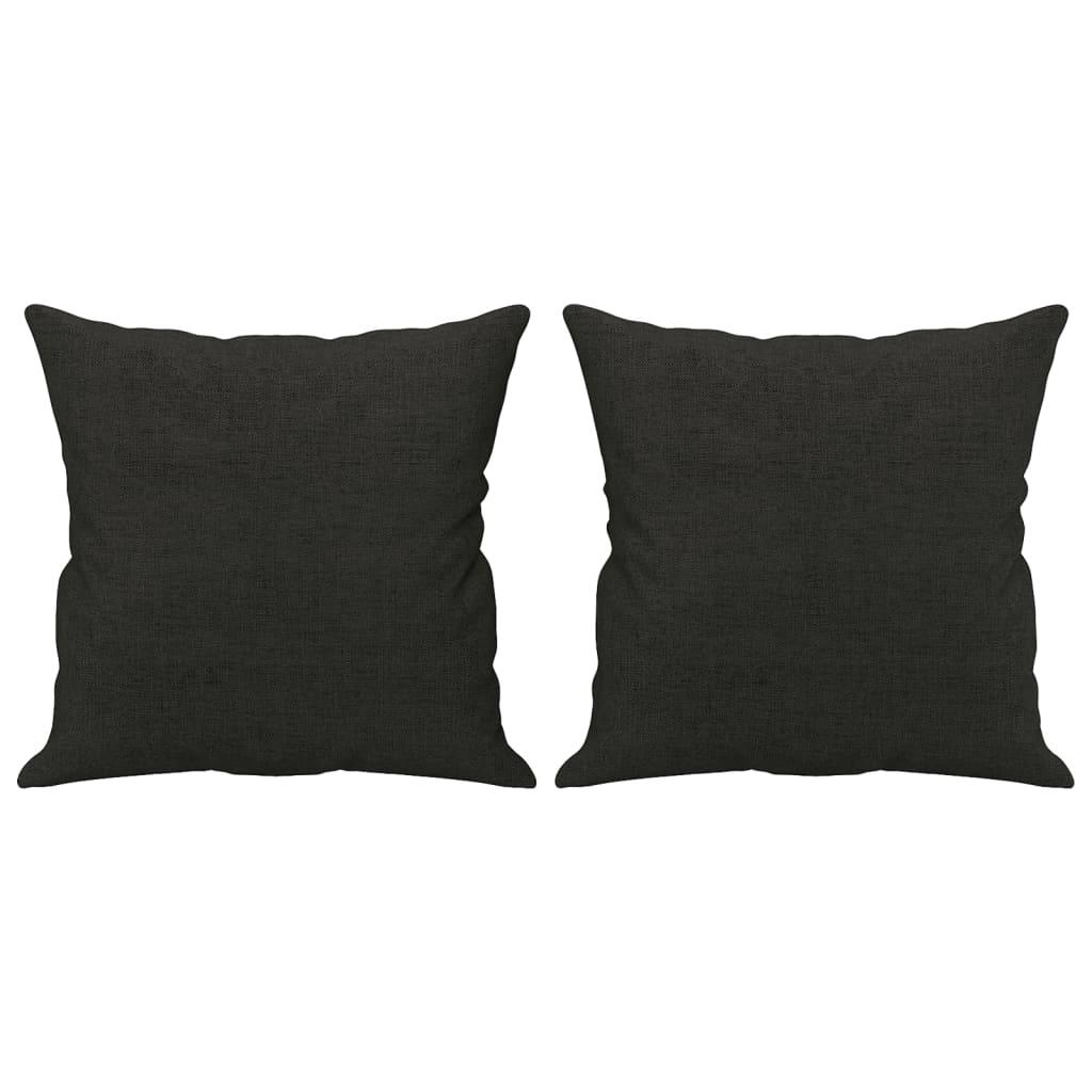 Coussins décoratifs lot de 2 Noir 40x40 cm Tissu