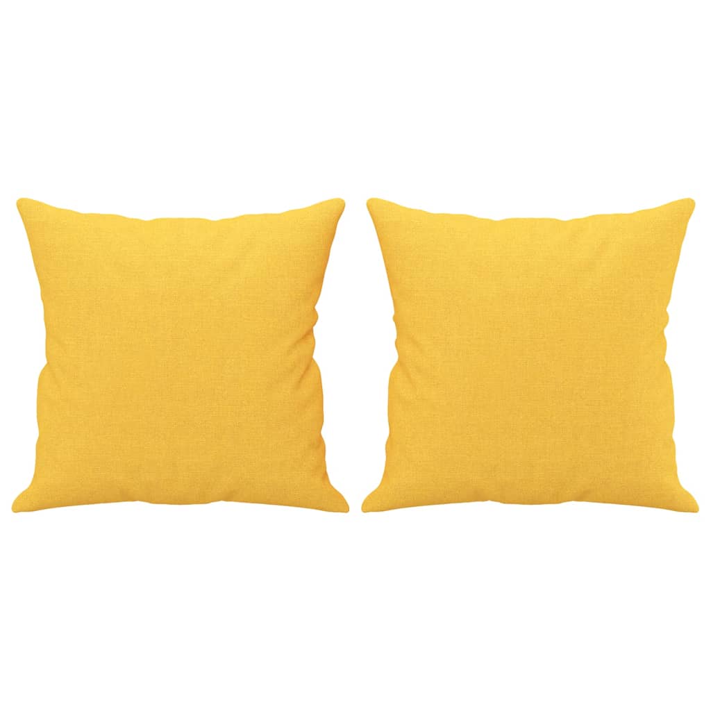 Coussins décoratifs lot de 2 Jaune clair 40x40 cm Tissu