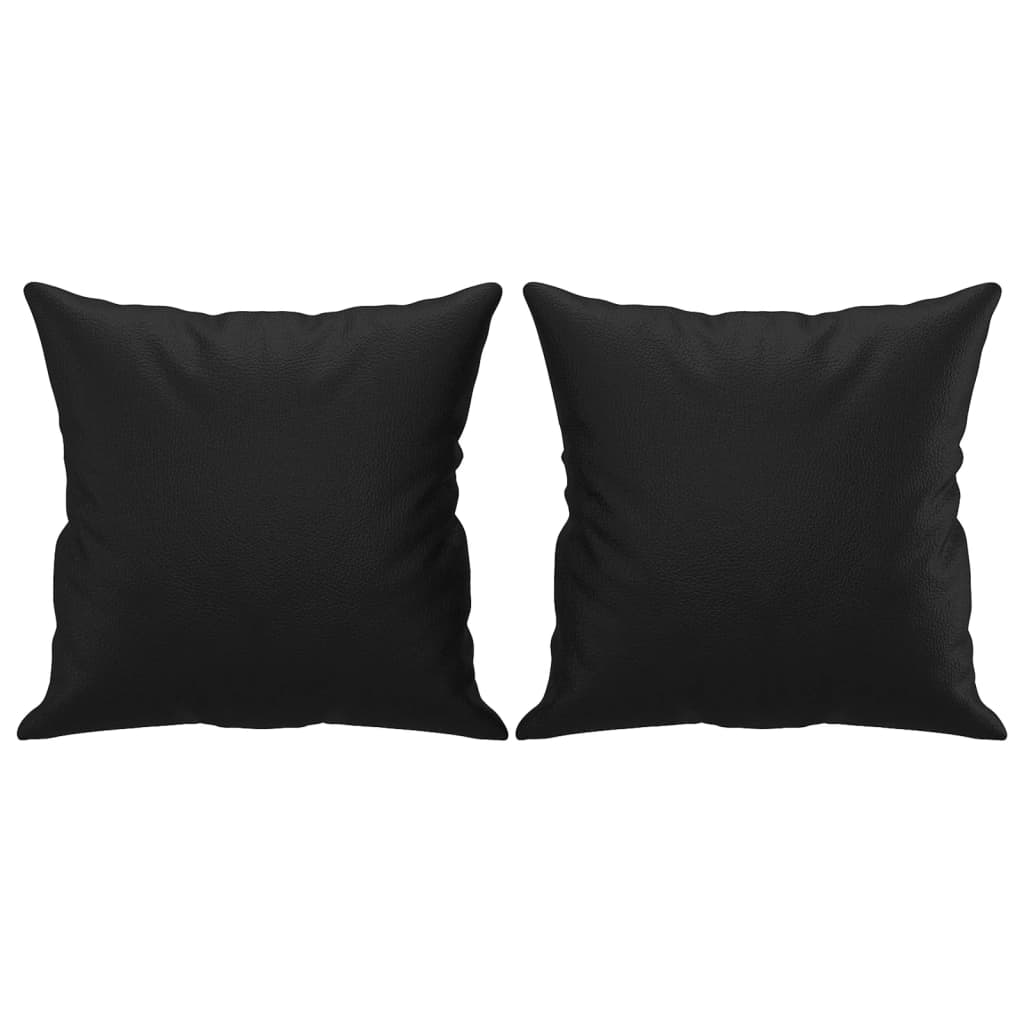 Coussins décoratifs lot de 2 Noir 40x40 cm Similicuir