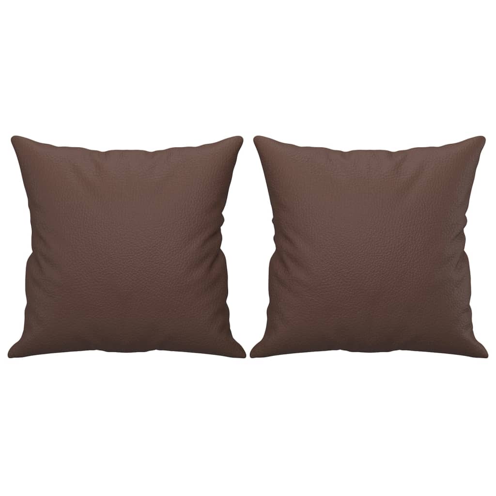 Coussins décoratifs lot de 2 Marron 40x40 cm Similicuir