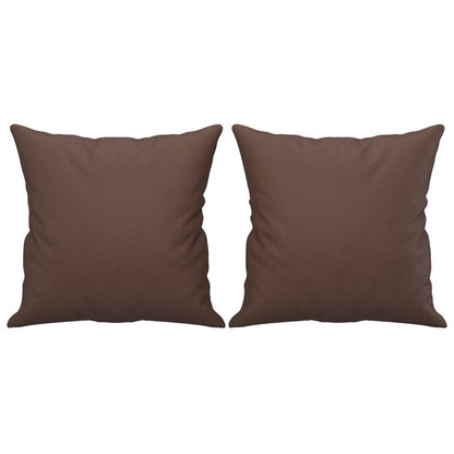 Coussins décoratifs lot de 2 Marron 40x40 cm Similicuir