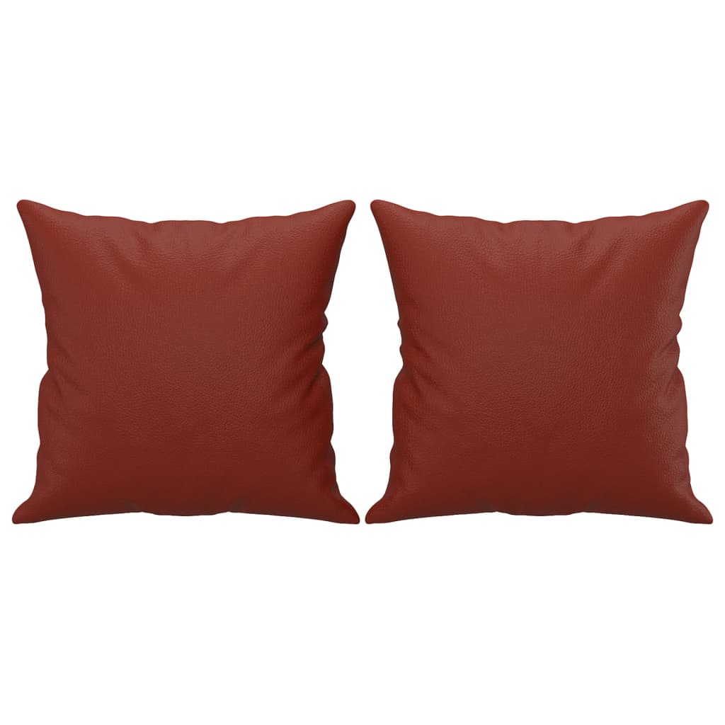 Coussins décoratifs lot de 2 Rouge bordeaux 40x40 cm Similicuir