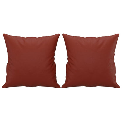 Coussins décoratifs lot de 2 Rouge bordeaux 40x40 cm Similicuir