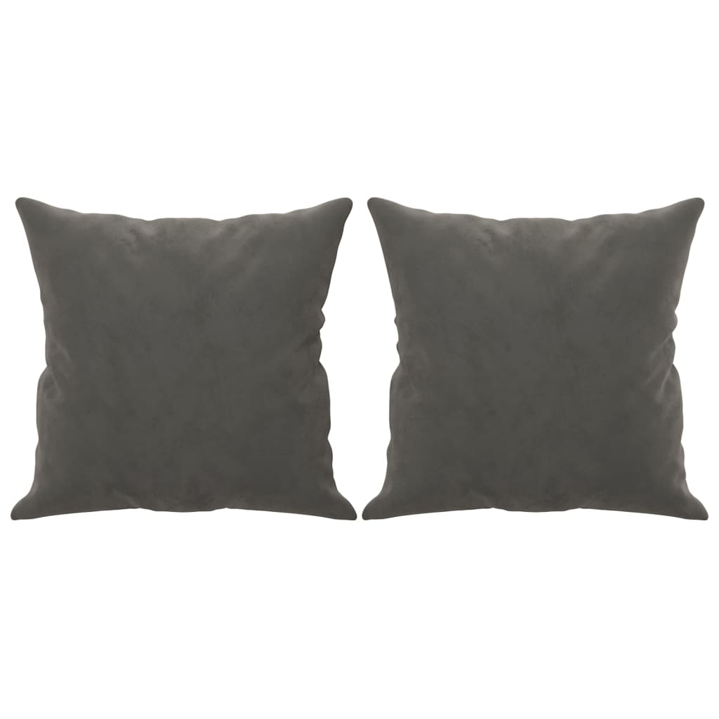 Coussins décoratifs lot de 2 Gris foncé 40x40 cm Velours