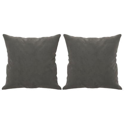 Coussins décoratifs lot de 2 Gris foncé 40x40 cm Velours