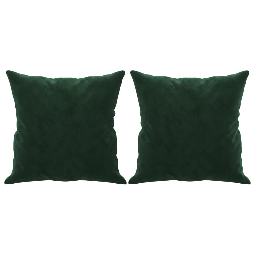 Coussins décoratifs lot de 2 Vert foncé 40x40 cm Velours