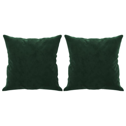 Coussins décoratifs lot de 2 Vert foncé 40x40 cm Velours