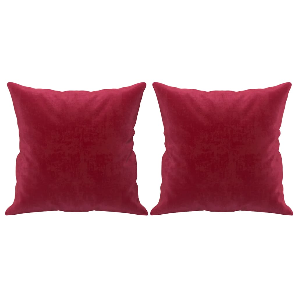 Coussins décoratifs lot de 2 Rouge bordeaux 40x40 cm Velours