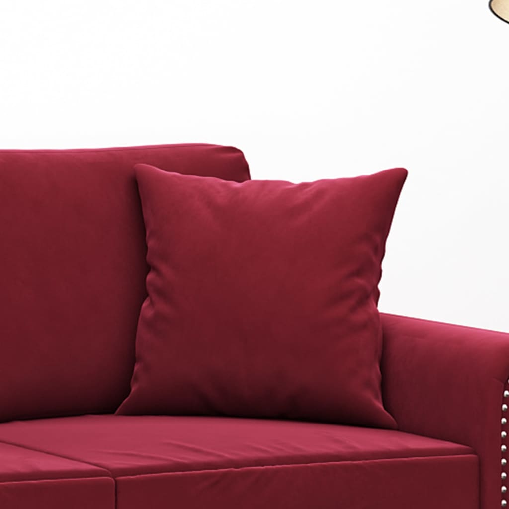 Coussins décoratifs lot de 2 Rouge bordeaux 40x40 cm Velours