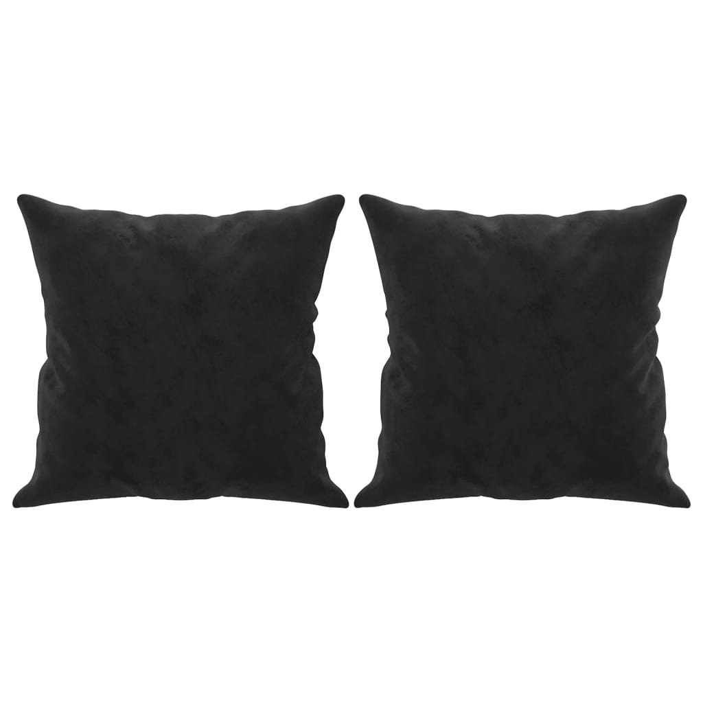 Coussins décoratifs lot de 2 Noir 40x40 cm Velours