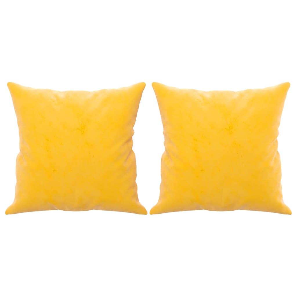 Coussins décoratifs lot de 2 Jaune 40x40 cm Velours