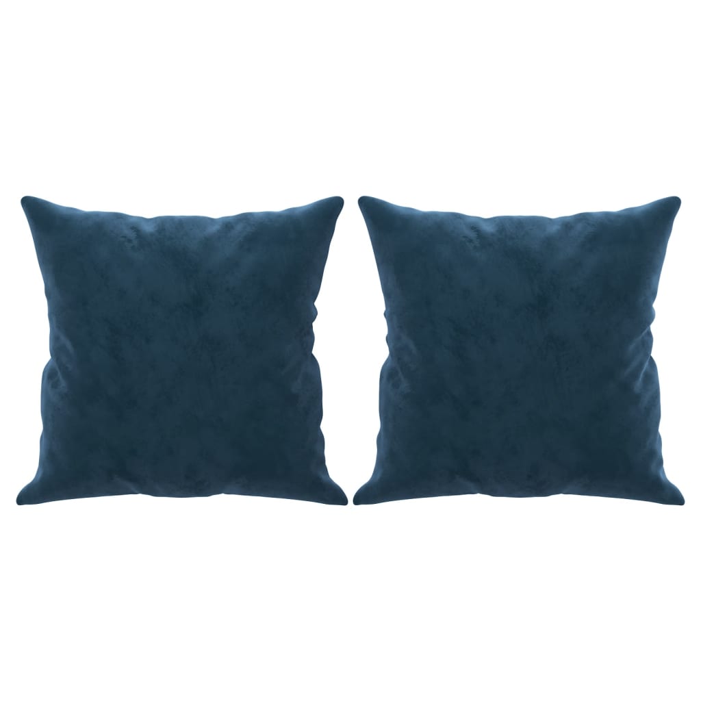 Coussins décoratifs lot de 2 Bleu 40x40 cm Velours