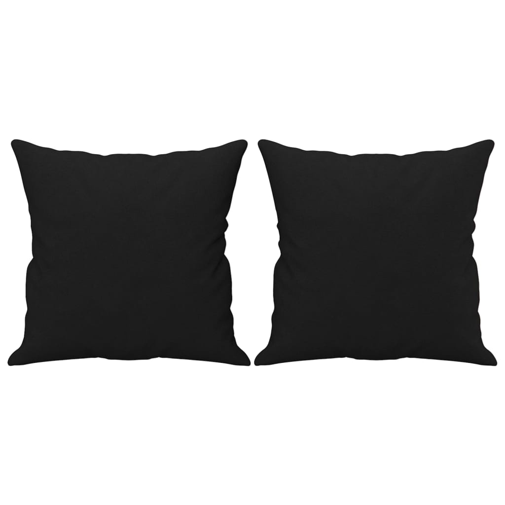 Coussins décoratifs lot de 2 Noir 40x40 cm Tissu microfibre