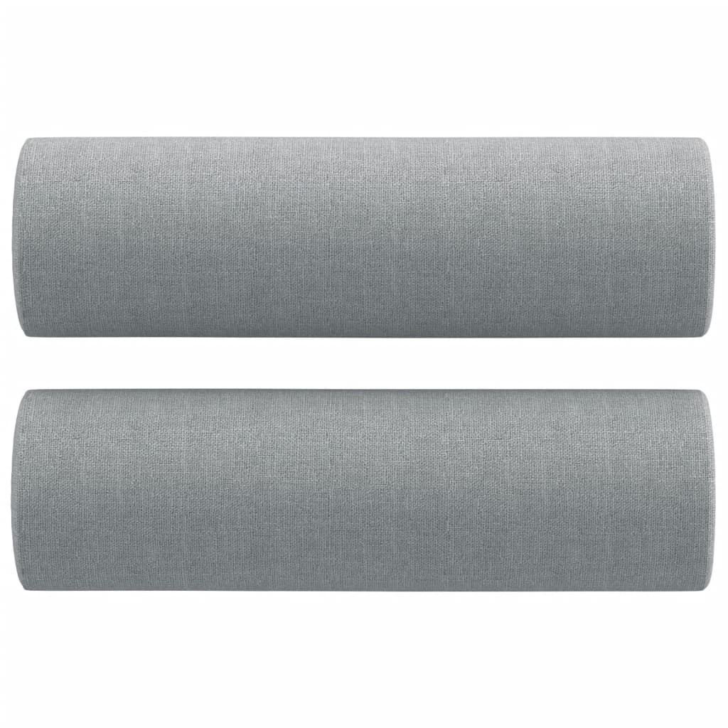 Oreillers décoratifs lot de 2 Gris clair Ø15x50 cm Tissu