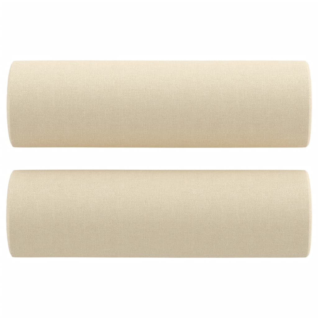 Coussins décoratifs lot de 2 Crème Ø15x50 cm Tissu